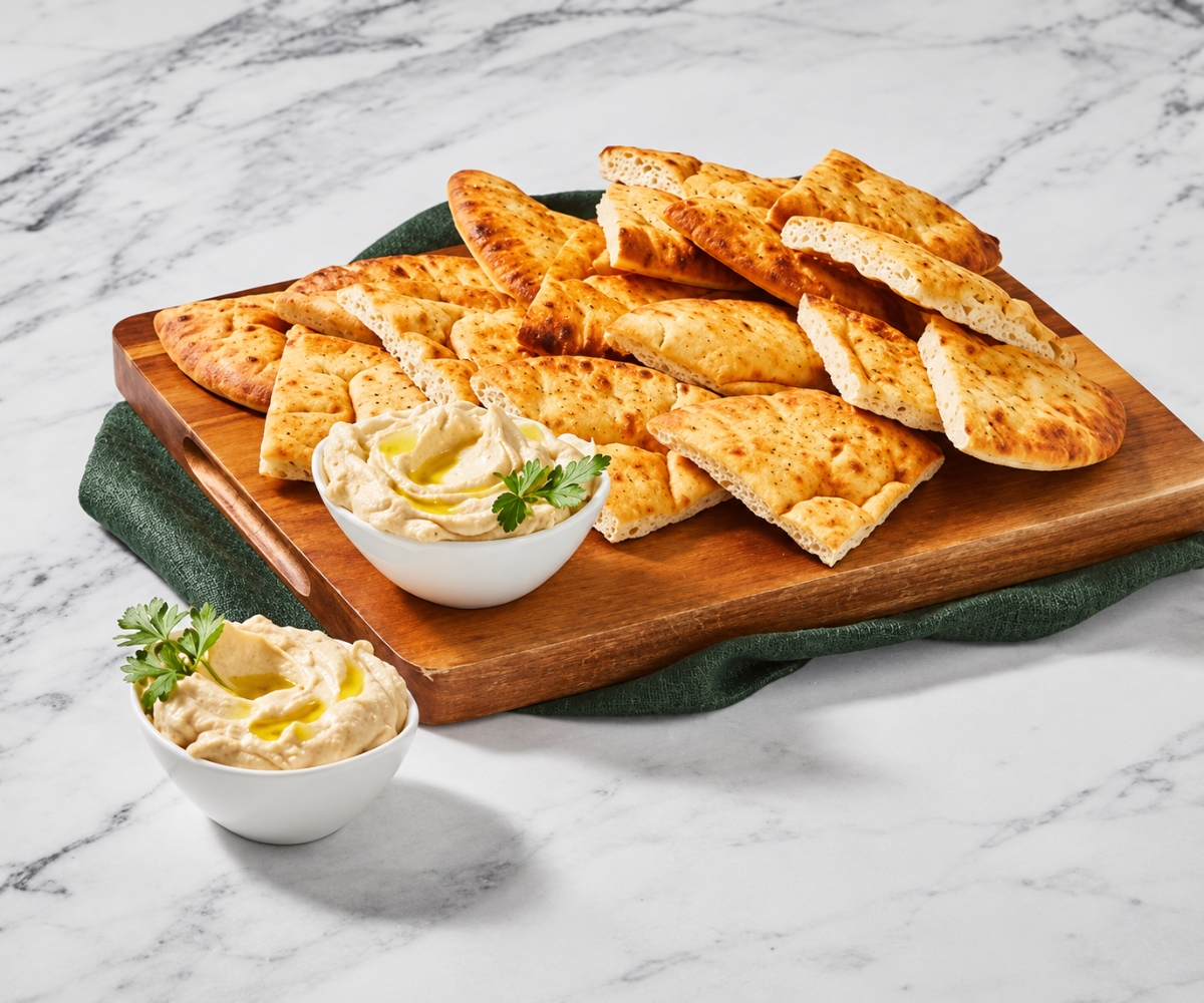 Pita bread with hummus